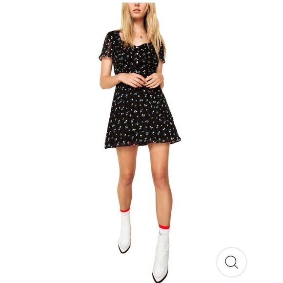 Revolve The East Order Ami Floral Mini Dress Sea Flower S - Picture 1 of 11